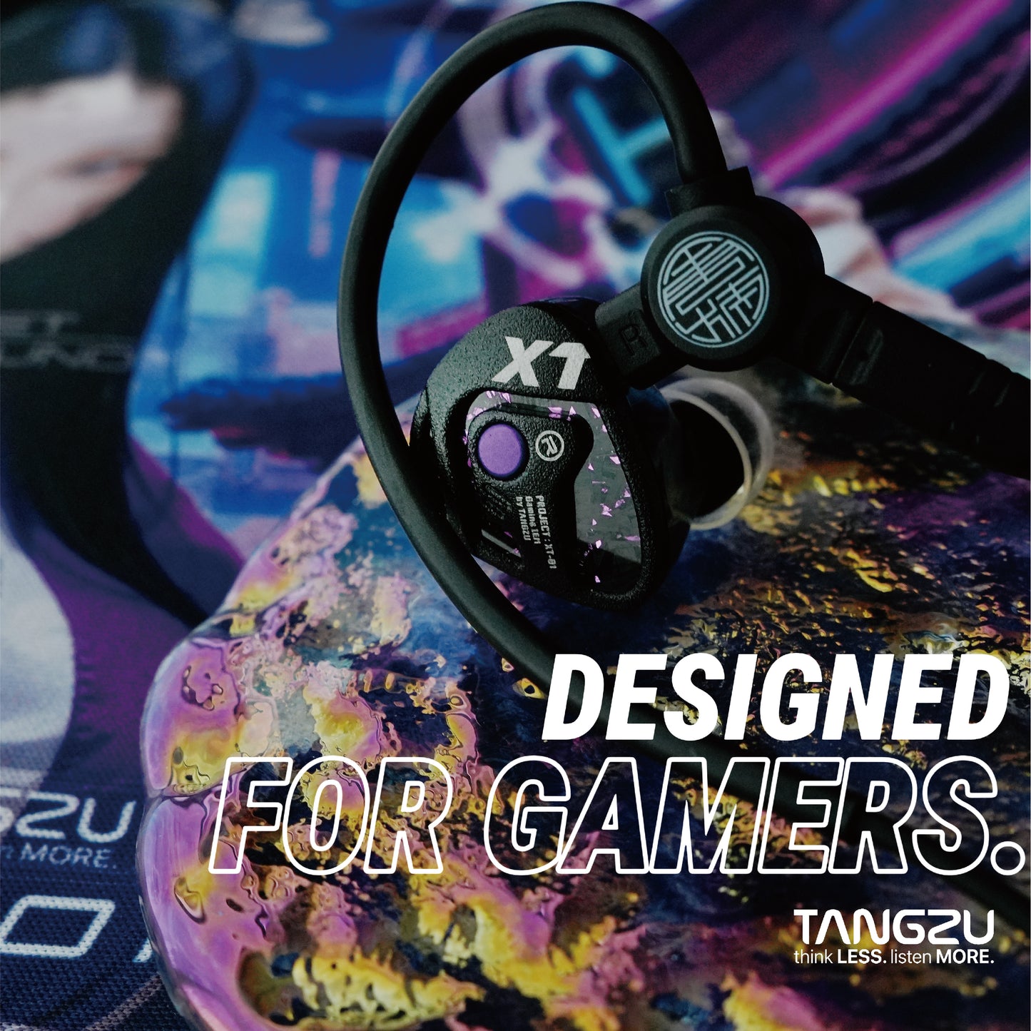 TANGZU Xue Tao 10mm Single Dynamic Driver Glass Diaphragm Unit Gaming In-Ear Monitor Headphones