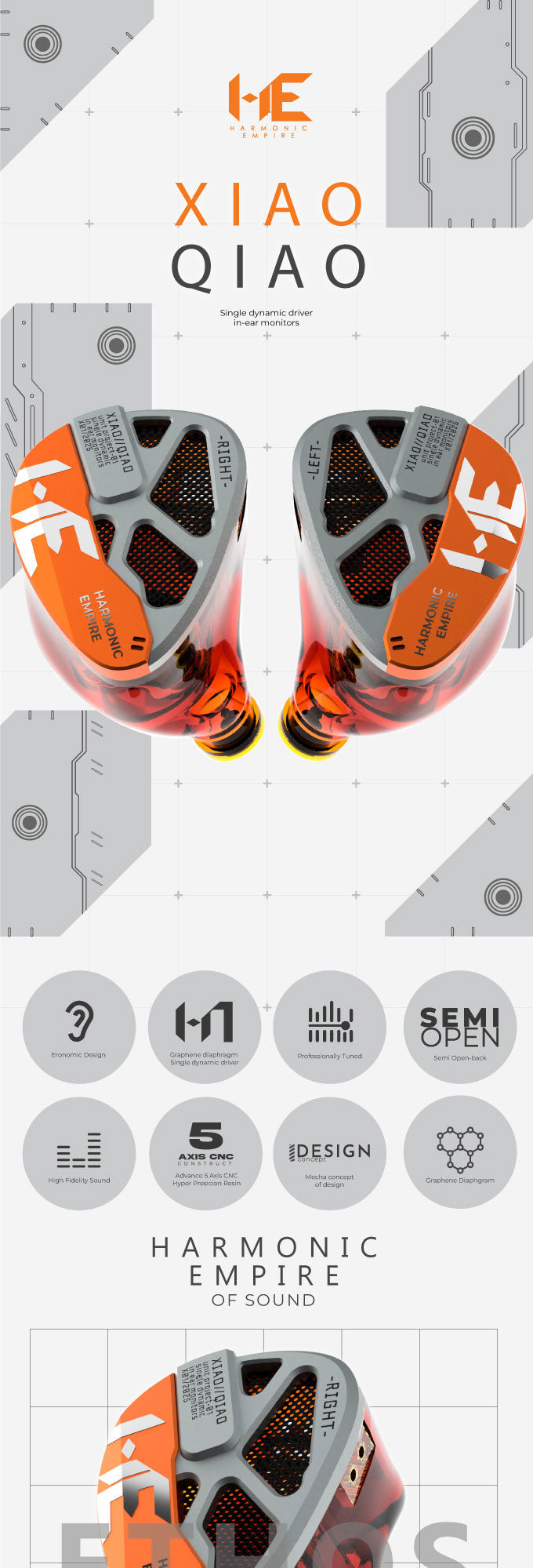 イヤホン Tangzu HE Xiao Qiao + Yongse Stormrise HE Xiaoqiao semi-open single dynamic in-ear headphones – TANGZU