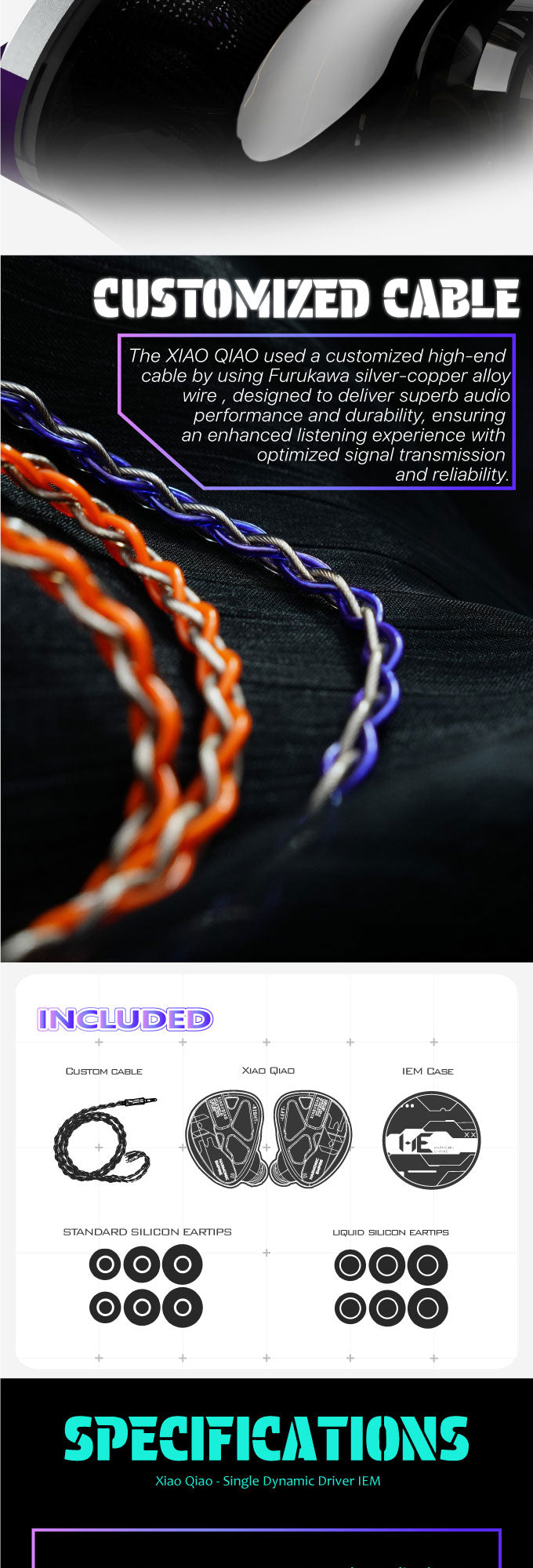 イヤホン Tangzu HE Xiao Qiao + Yongse Stormrise HE Xiaoqiao semi-open single dynamic in-ear headphones – TANGZU