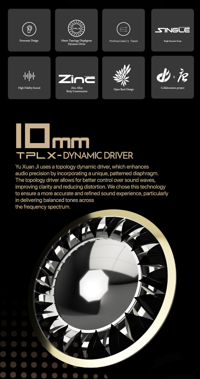 TANGZU YuXuanJi TPLX 10mm Topology Dynamic Driver Zinc TANGZU YuXuanJi TPLX 10mm Topology Dynamic Driver Zinc