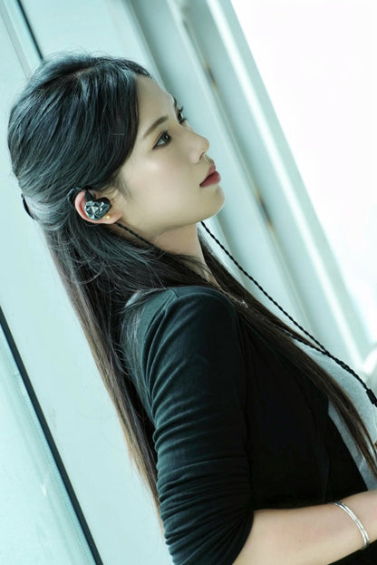 HE GuoJia 10mm Dual Dynamic Driver In-Ear Wired HiFi Headphones, 0.78pin Replaceable Cable with Four-Strand Oxygen-Free Copper Wire